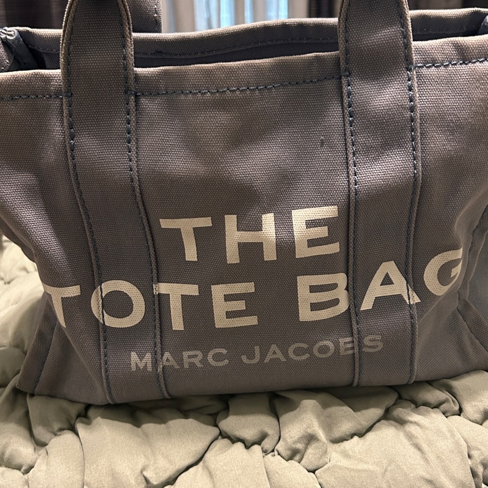 Marc Jacobs Charcoal Tote with White Lettering